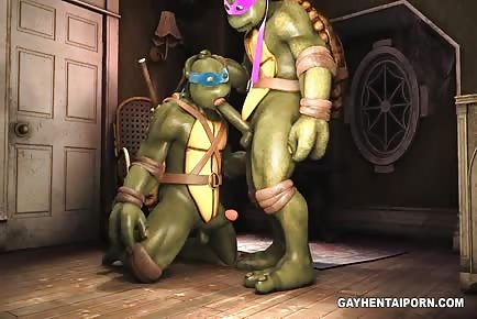 Ninja turtles fucking with their big dicks gay cartoon