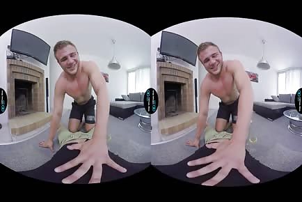 You're getting a handjob and sucked by hot foreign hunk VR