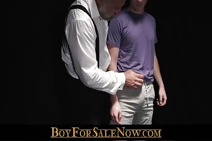Young slave is getting his hole prepared by his new master BOYFORSALENOW.COM